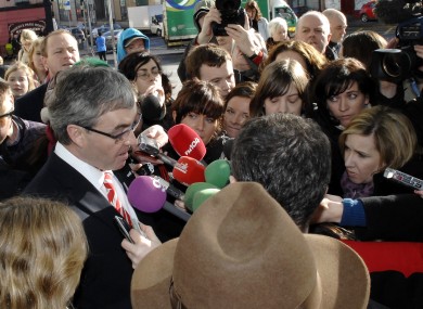 Court reporters outside the criminal court after the sentencing of Eamonn Lillis in 2010. (File photo)