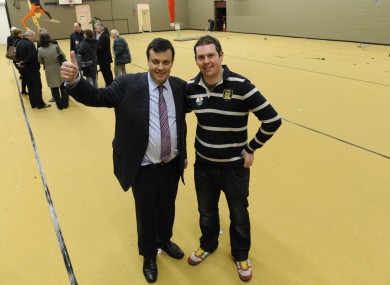 The late Brian Lenihan in 2011 with his son Tom.