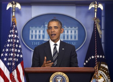 President Obama making his statement about the phonecall.