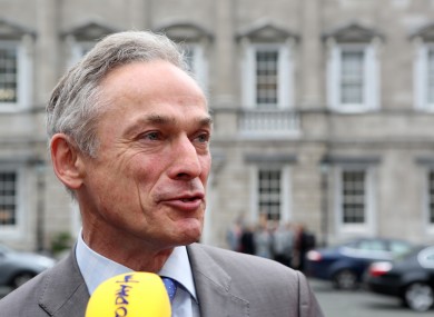 Richard Bruton outside Leinster House today