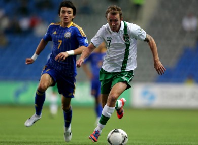 Aiden McGeady and Ulan Konysbayer when the teams met last year.