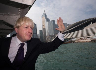 London Mayor Boris Johnson on a visit to Hong Kong