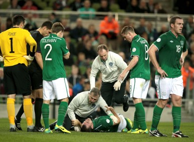 Gibson: faces a lengthy spell on the sidelines.