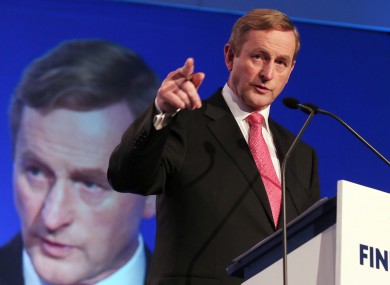 Enda Kenny addressing delegates in Limerick last night