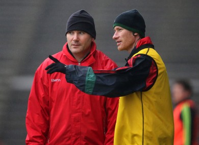 One stays, one goes: Horan, left, remains as Mayo manager but Nallen leaves backroom team.