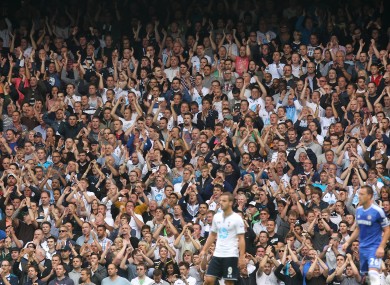 Tottenhm fans at White Hart Lane.
