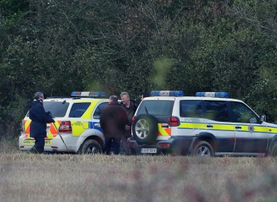 Gardai search woodland at the Mayne in Clonee, west Dublin.